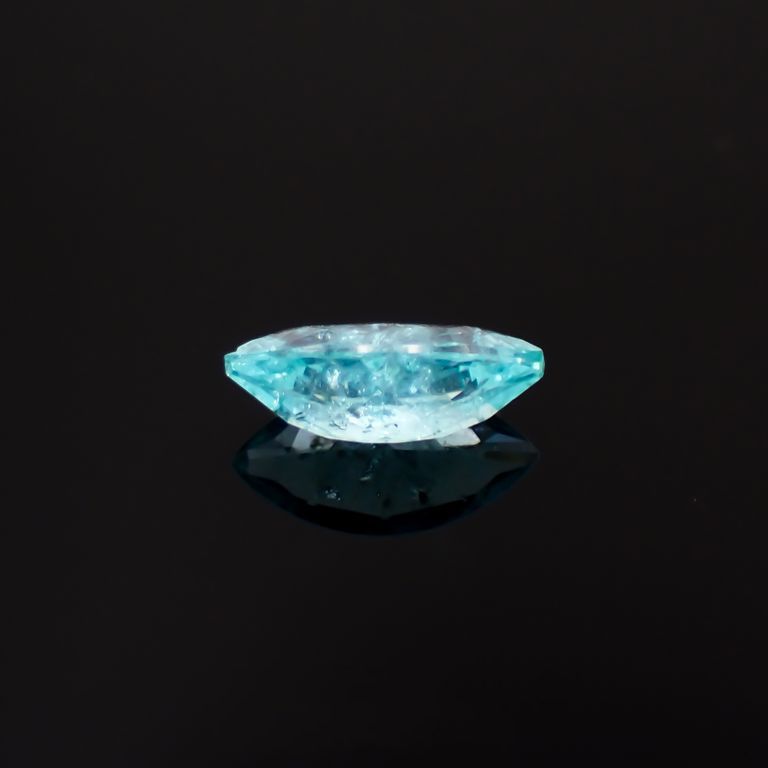 パライバトルマリン(宝石名トルマリン/別名パライバ・トルマリン)ブラジル・キントス鉱山産 0.459ct ソ付(宝貴協)[221018839]7.6x3.7mm前後