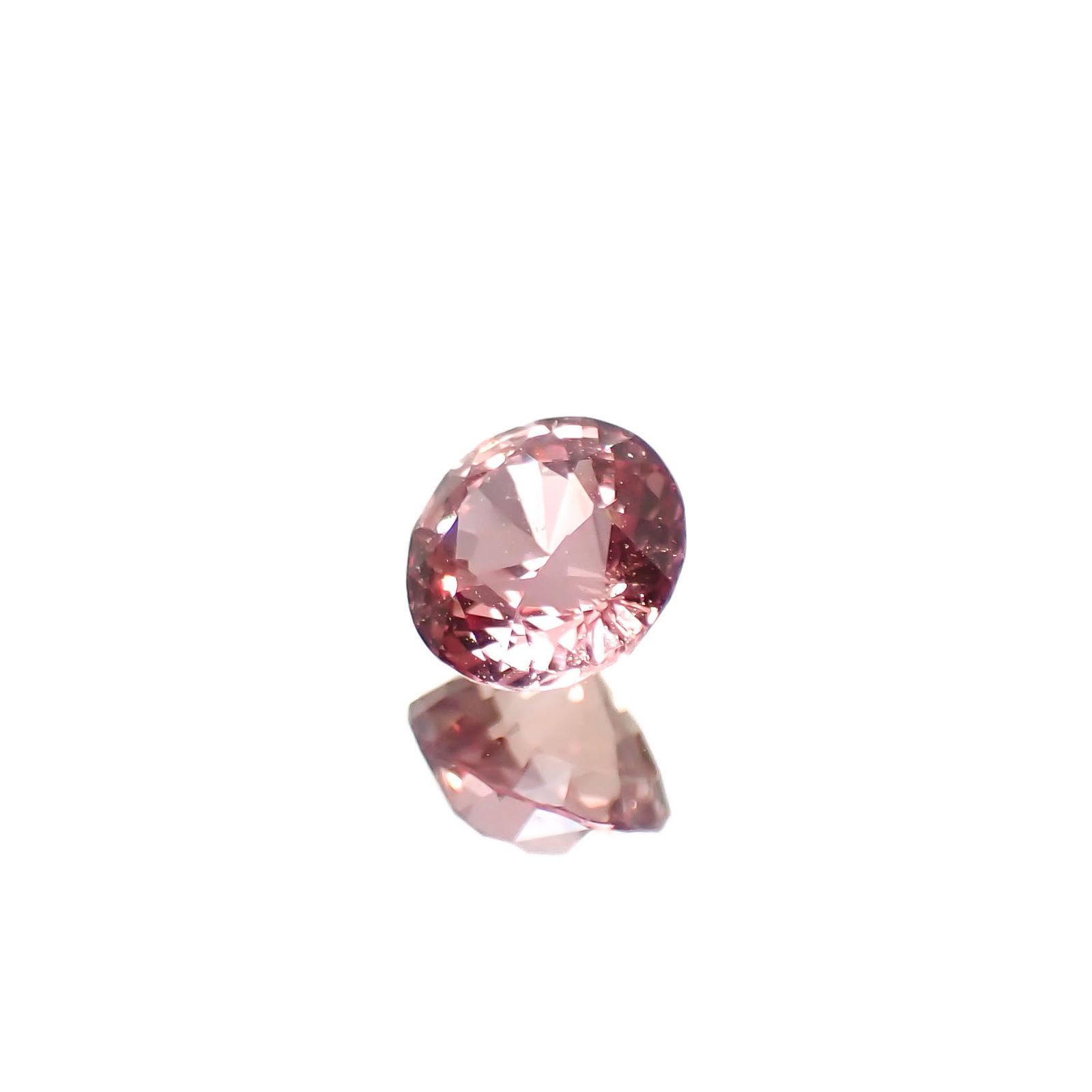 パパラチャサファイア(宝石名サファイア/別名パパラチャ・サファイア)スリランカ/マダガスカル産 0.46ct DGL鑑付[250329999]4.4x4.49mm前後
