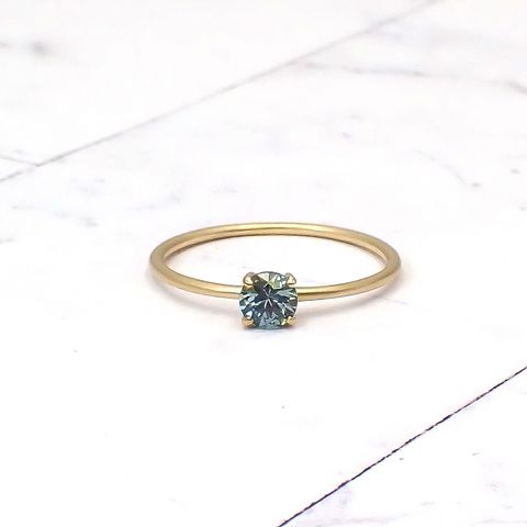 リング空枠：石留め▶サファイア（お客様製作例）