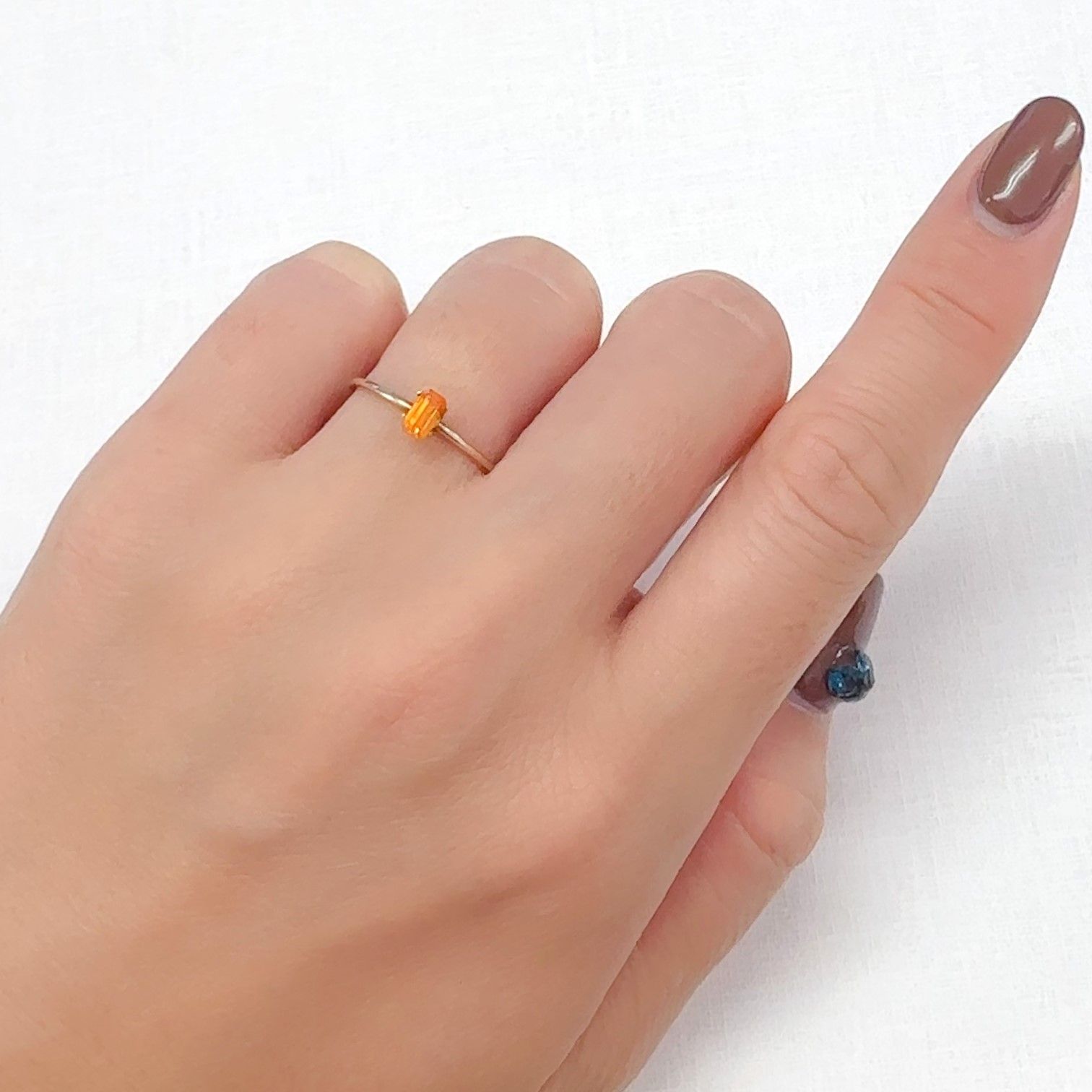 マンダリンガーネット マダガスカル産 0.38ct[240628225]4.8x2.7mm前後