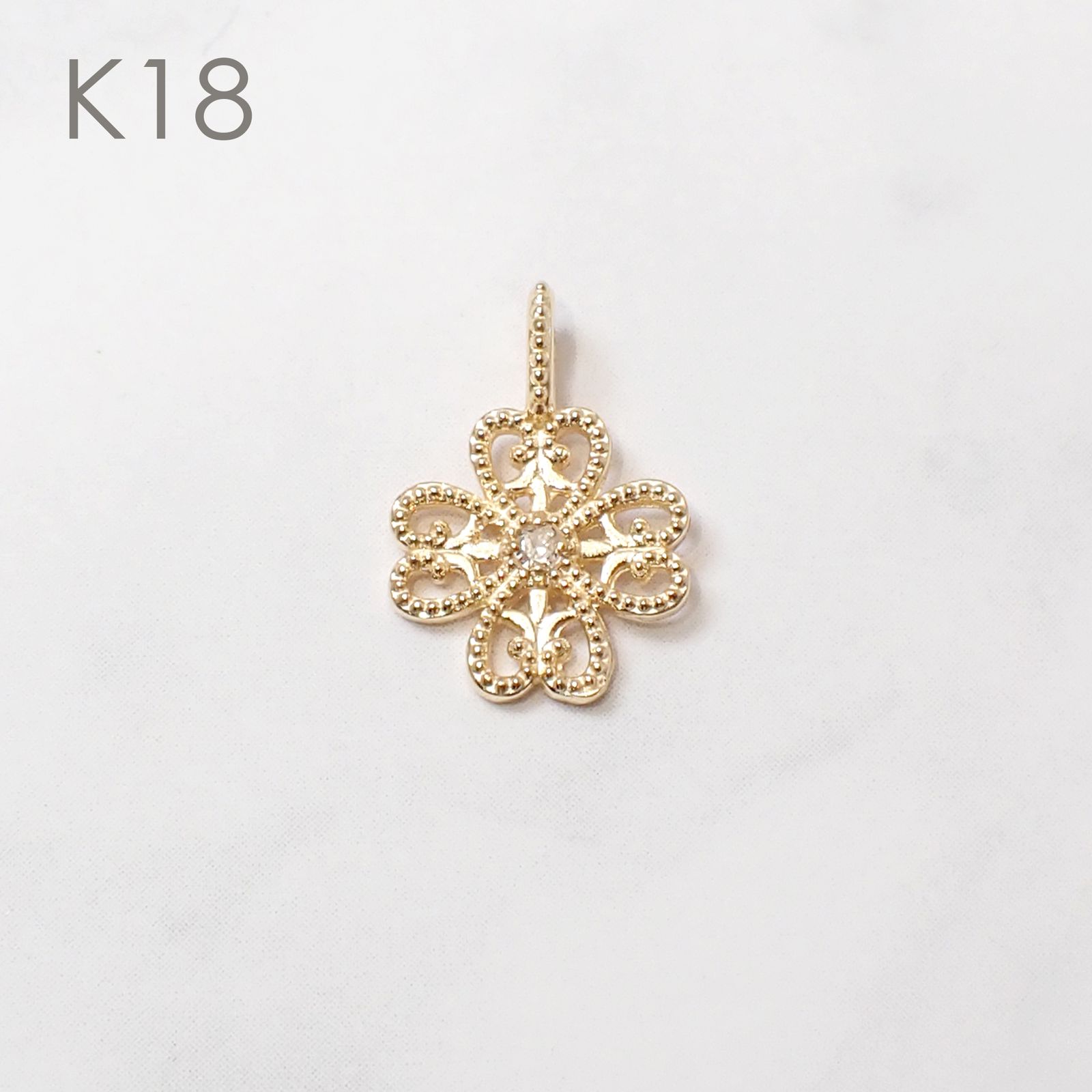 ◇K18/K10 Beata（ビィータ）◇クローバー [ラッキーチャーム/ペンダントトップ※チェーン別売り]