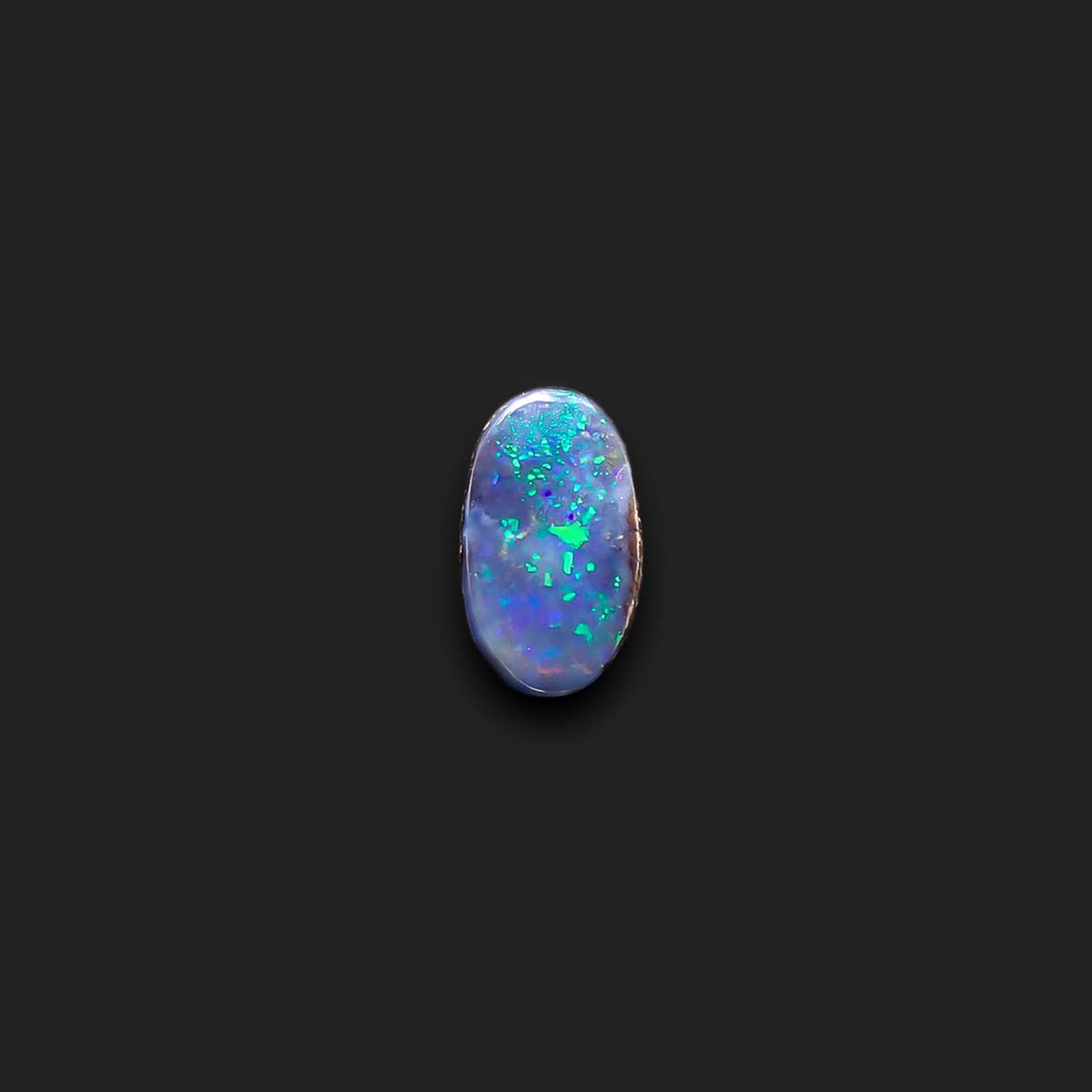 ボルダーオパール 原石磨き オーストラリア産 0.81ct[231225151]7.9x4.7mm前後