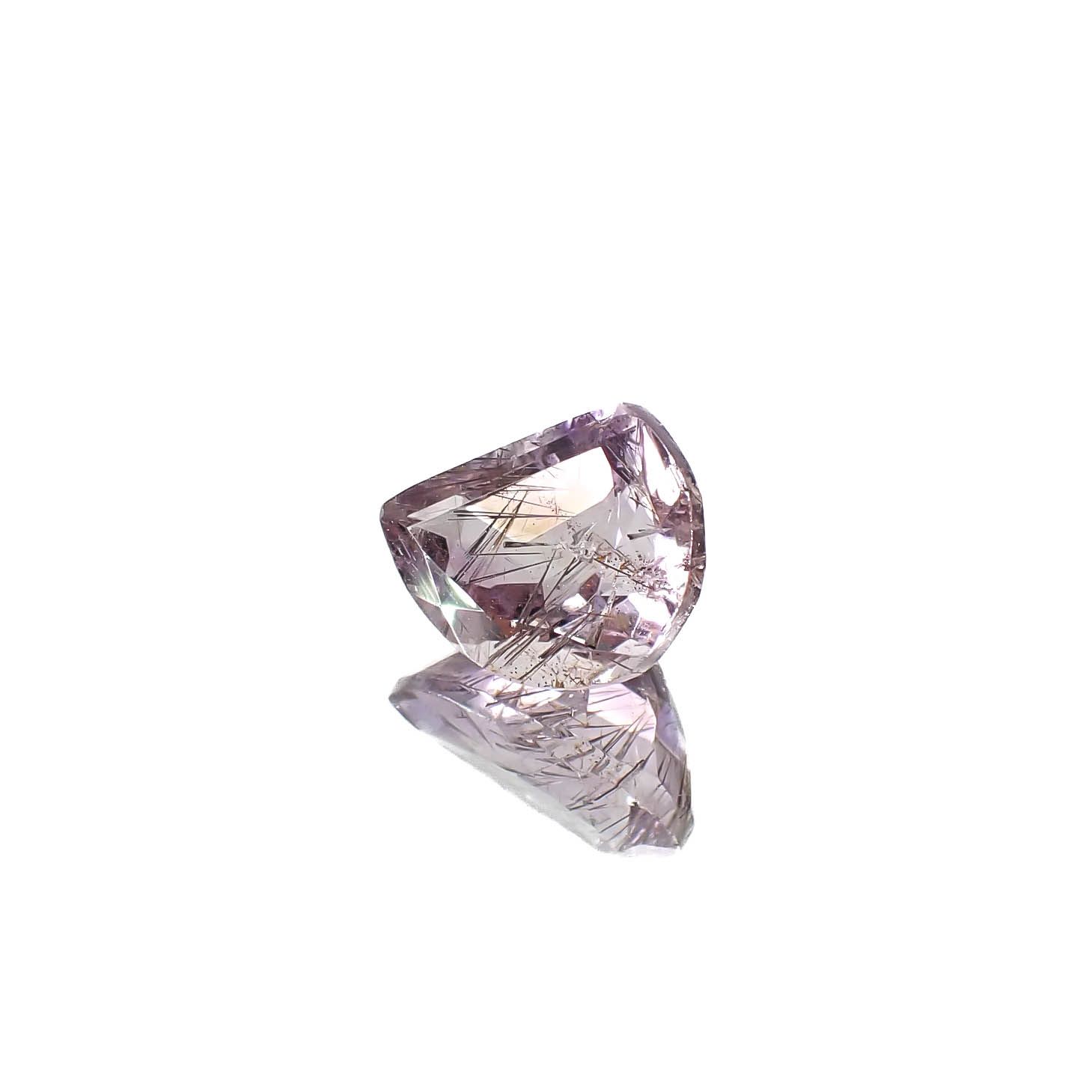 ◇カスタムカット◇アメジストエレスチャル ブラジル産 2.86ct [250730857]10.2x7.8mm前後