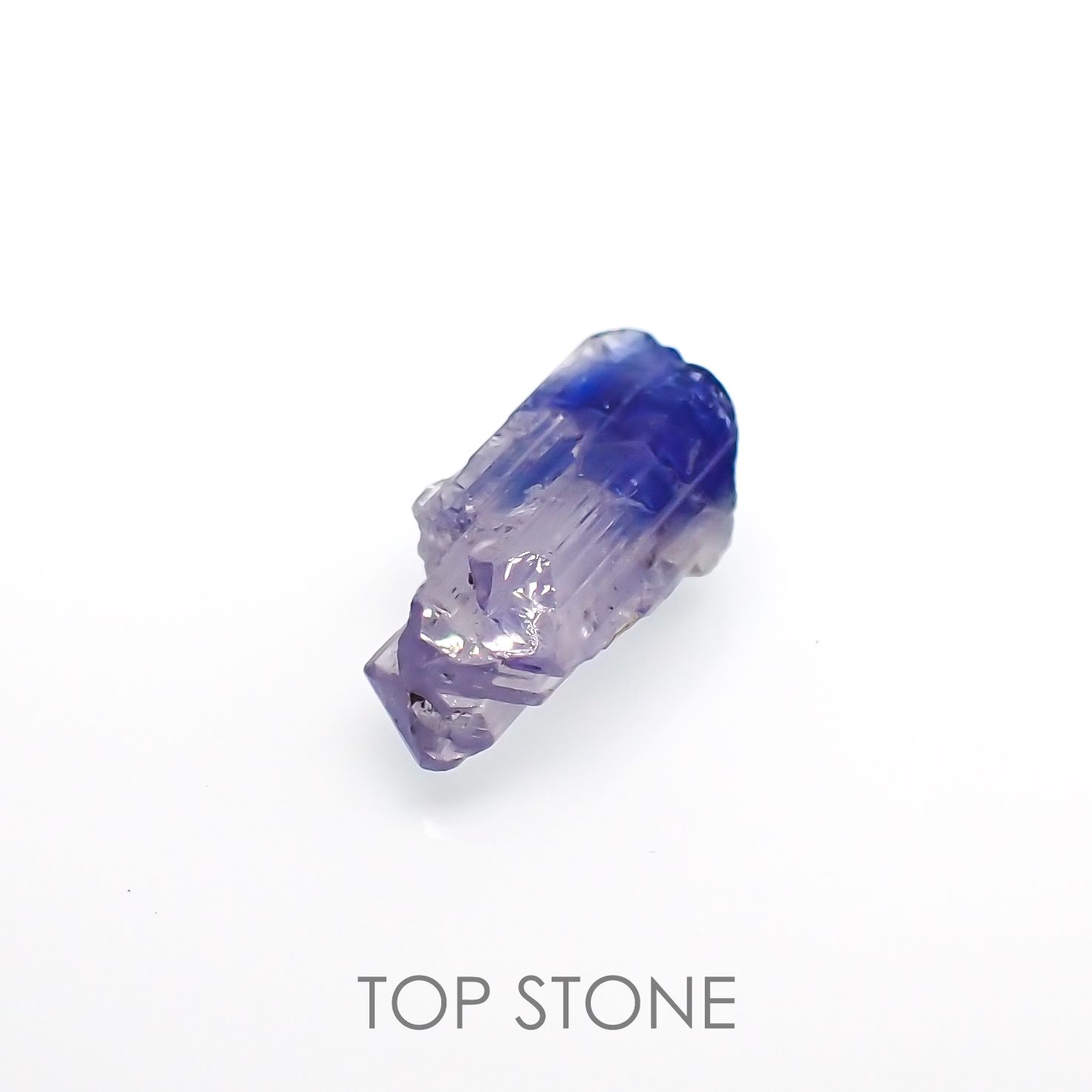 バイカラータンザナイト(宝石名バイカラー・ゾイサイト)タンザニア産 原石・結晶 3.62ct 識別済[20042118]16.1×7.3mm前後
