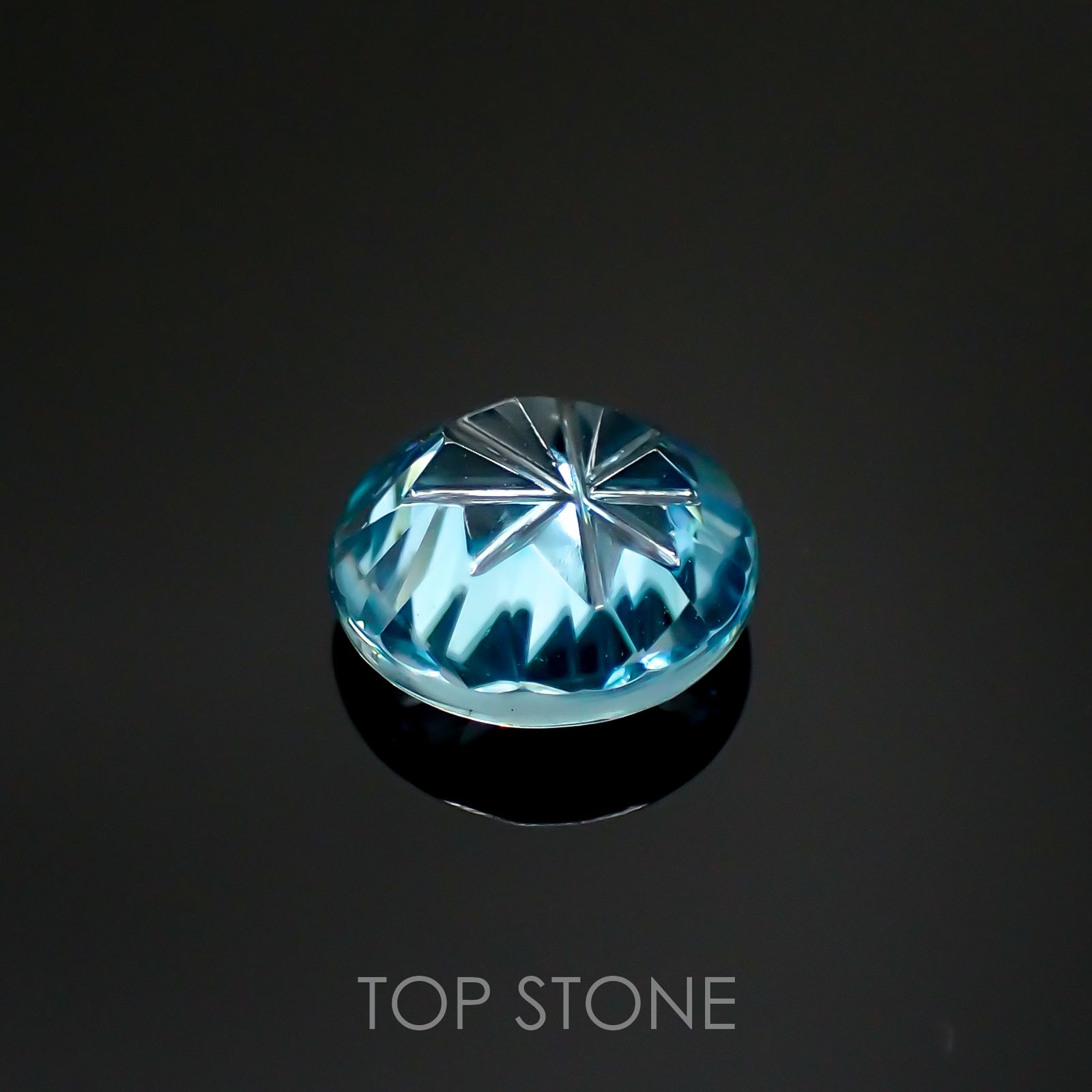 ◇甲州貴石切子Plus Three◇ブルージルコン(宝石名ジルコン) カード付き カンボジア産 1.84ct[210913351]7.1×7.1mm前後
