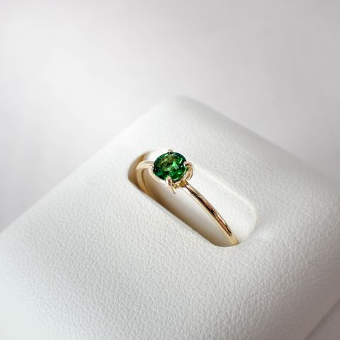 リング空枠：石留め▶クロムトルマリン（お客様製作例）