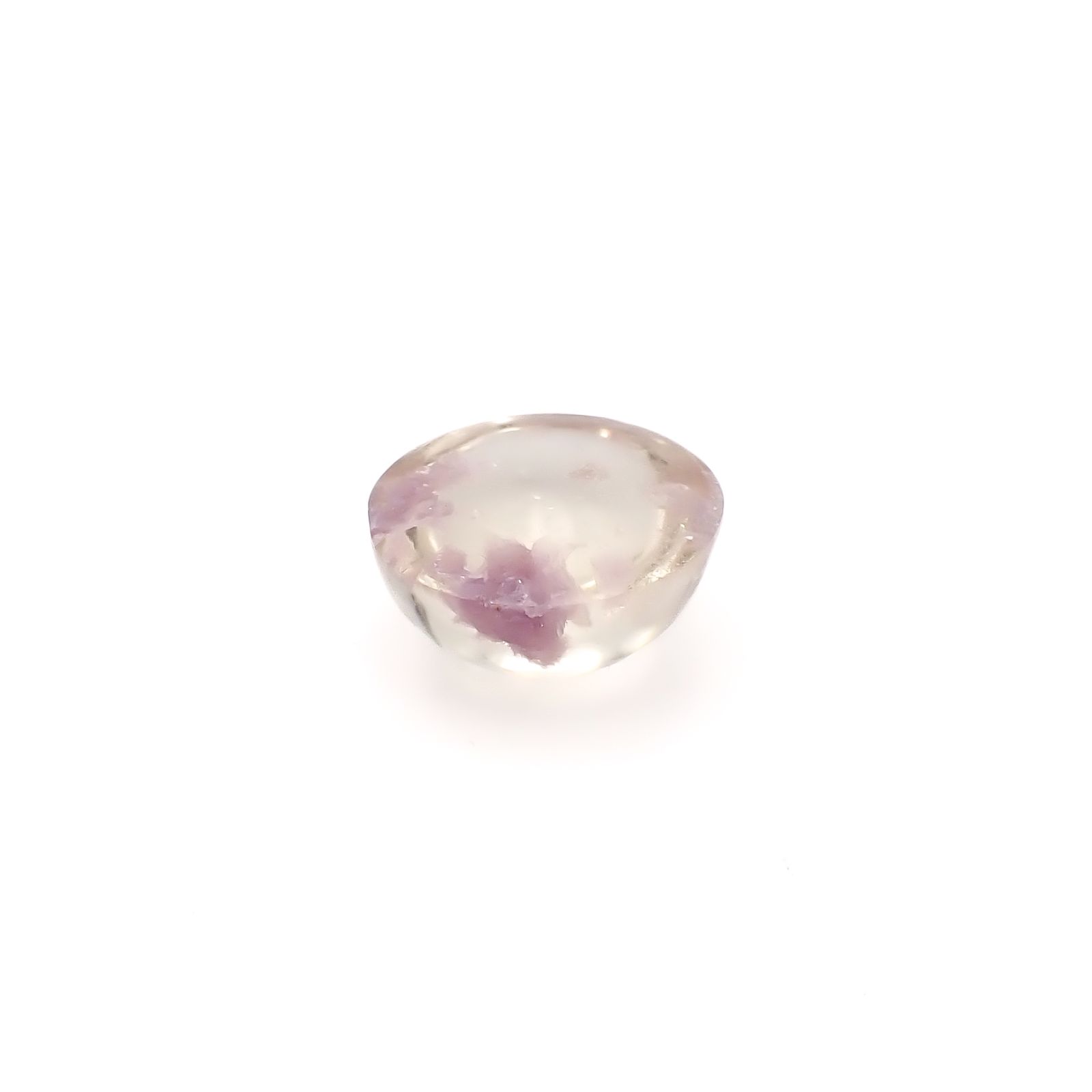 レピドライトインクォーツ ブラジル・ミナスジェライス州産 17.43ct / 16.9x16.7mm前後 [260331880]