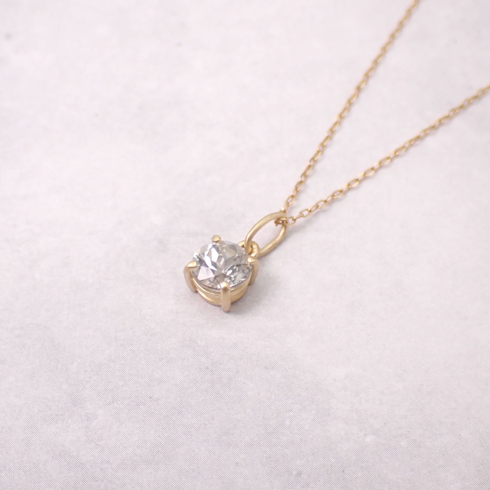 ペンダント空枠：石留め▶アクロアイト（お客様製作例）