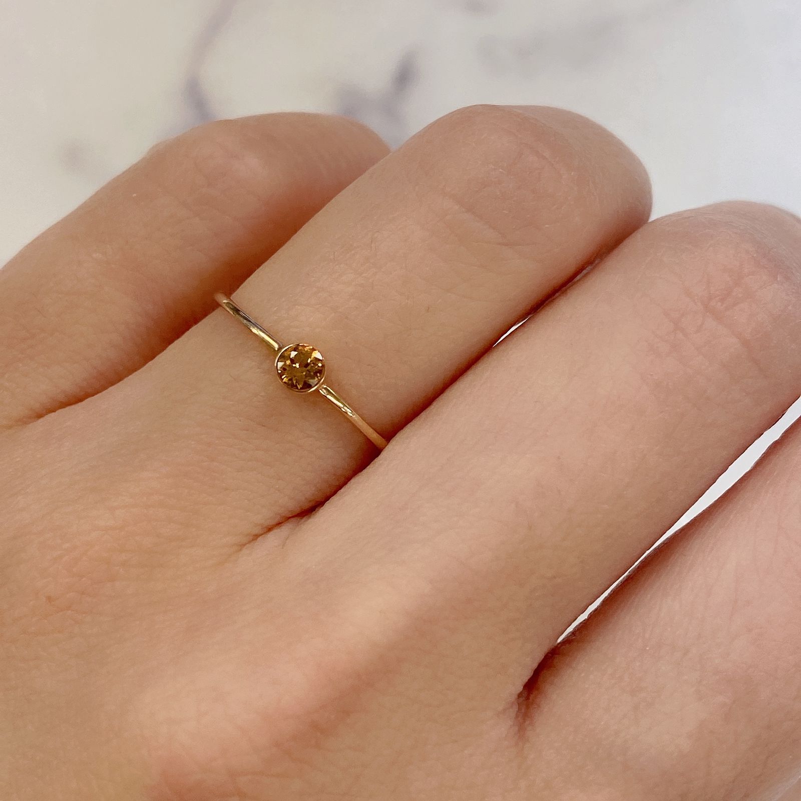 スペサルティンガーネット マンダリンオレンジカラー(宝石名スペサルティン・ガーネット) ケニア産 0.16ct 識別済[20084394]3.2×3.2mm前後
