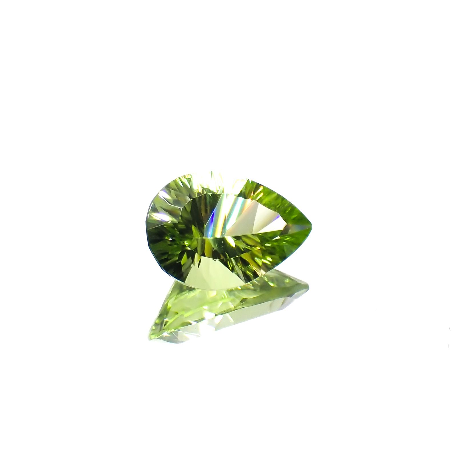 ◇コンケーブカット◇ペリドット 中国産 1.69ct[230622297]9.9x6.8mm前後
