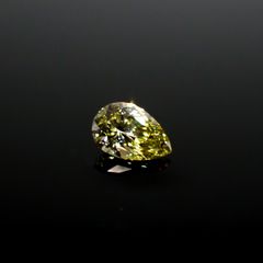 カメレオンダイヤモンド(グリーンダイヤモンド)(宝石名ダイアモンド SI-1/FANCY GRAY YELLOWISH GREEN) 0.128ct ソ付(CGL)[240928972]4.14x2.81mm前後