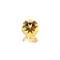 <ランダムセレクト1個販売> シトリンSA(宝石名シトリン) ラウンドカット ブラジル産 識別済 0.40ct前後 / 5x5mm前後 [20107179]