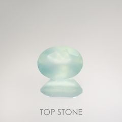 アクアプレーズ(宝石名ブルー グリーン・カルセドニー) 南アフリカ産 1.28ct 識別済[210912343]8.1×6mm前後