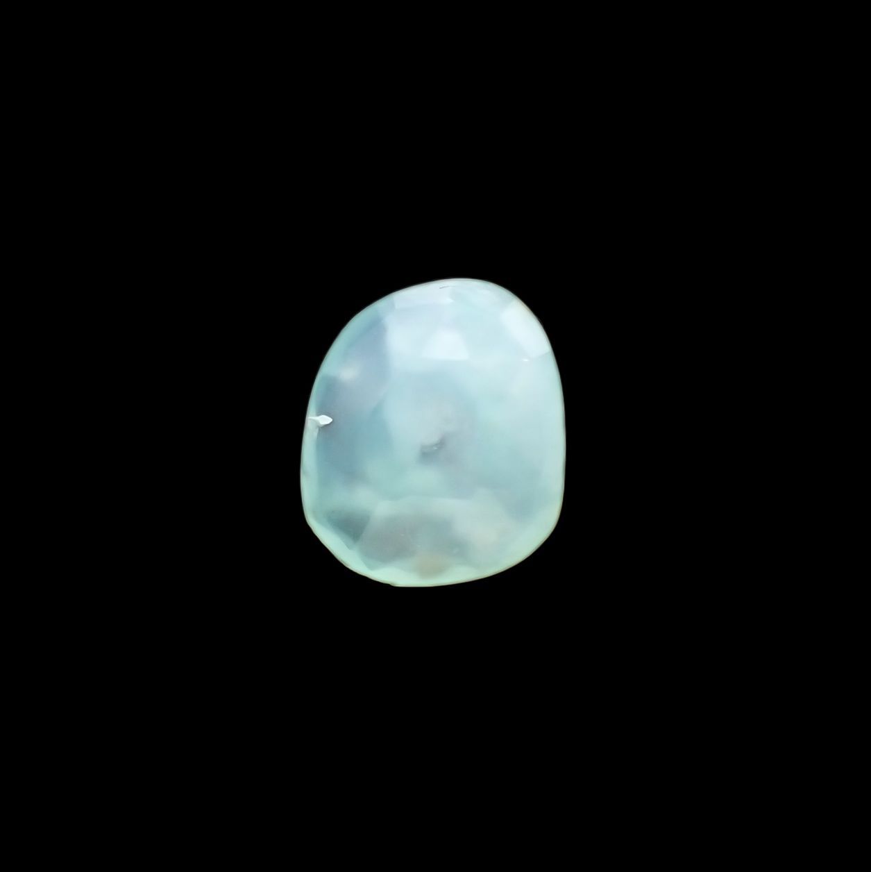 ◇フリーフォーム・ローズカット◇アクアプレーズ(宝石名ブルー グリーン・カルセドニー)南アフリカ産 2.38ct 識別済[231023788]11.1x9.7mm前後