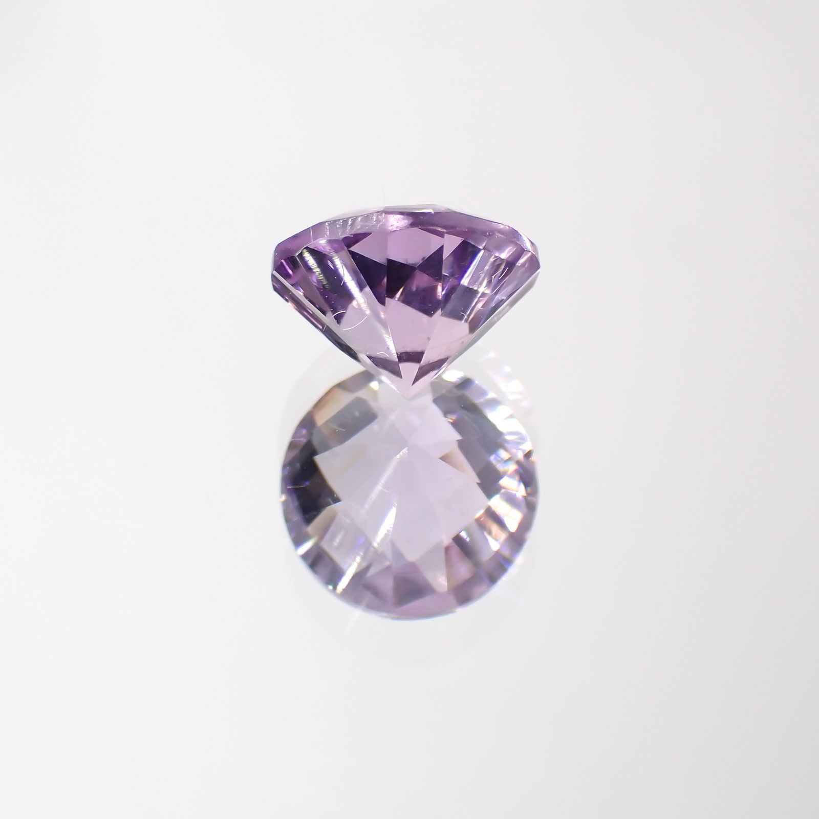 ◇チェッカーコンケーブカット◇アメジスト(宝石名アメシスト) ブラジル産 1.19ct 識別済[211013030]7.2×7.2mm前後