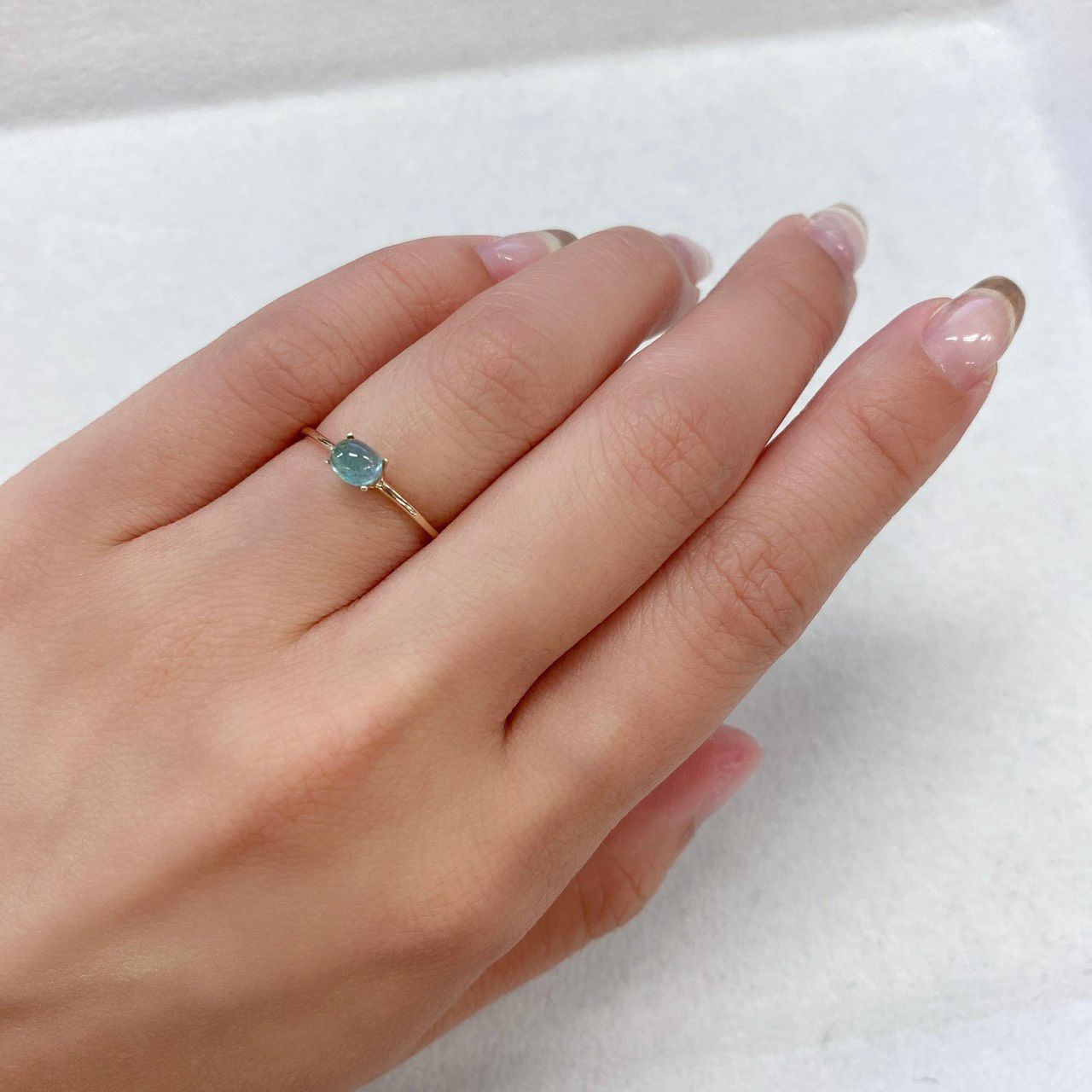 パライバトルマリン(宝石名トルマリン/別名パライバ・トルマリン) ブラジル産0.42ct 識別済[210712025]4.9×3.9mm前後