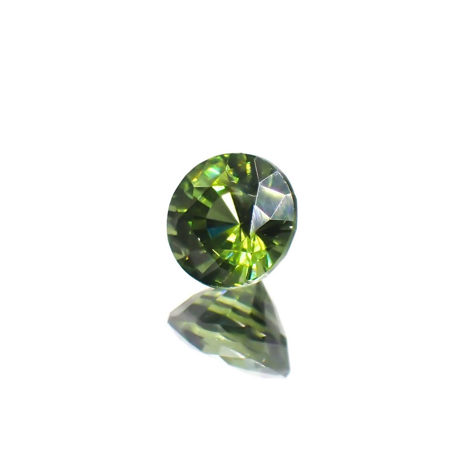 グリーンジルコン(宝石名ジルコン)スリランカ/カンボジア産 識別済 1.13ct / 5.9x5.8mm前後 [220114899]