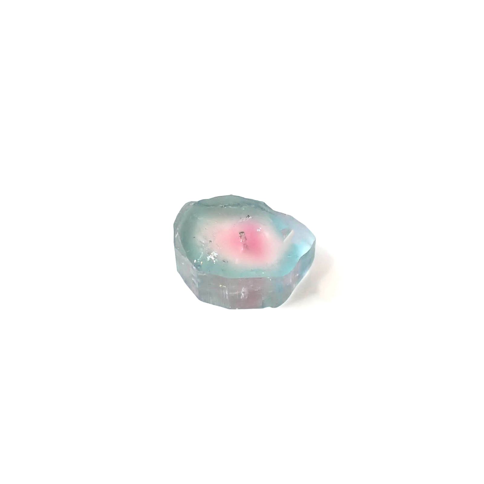ウォーターメロントルマリン 原石スライス アフガニスタン産 2.33ct [250430212]8.8x7.1mm前後