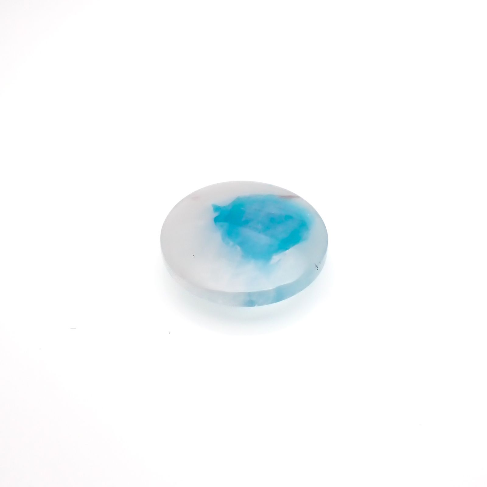 パライバトルマリンインクォーツ(宝石名トルマリンインクォーツ/別名パライバ・トルマリン)ブラジル産 6.110ct ソ付(宝貴協)[221018823]14.3x14.3mm前後