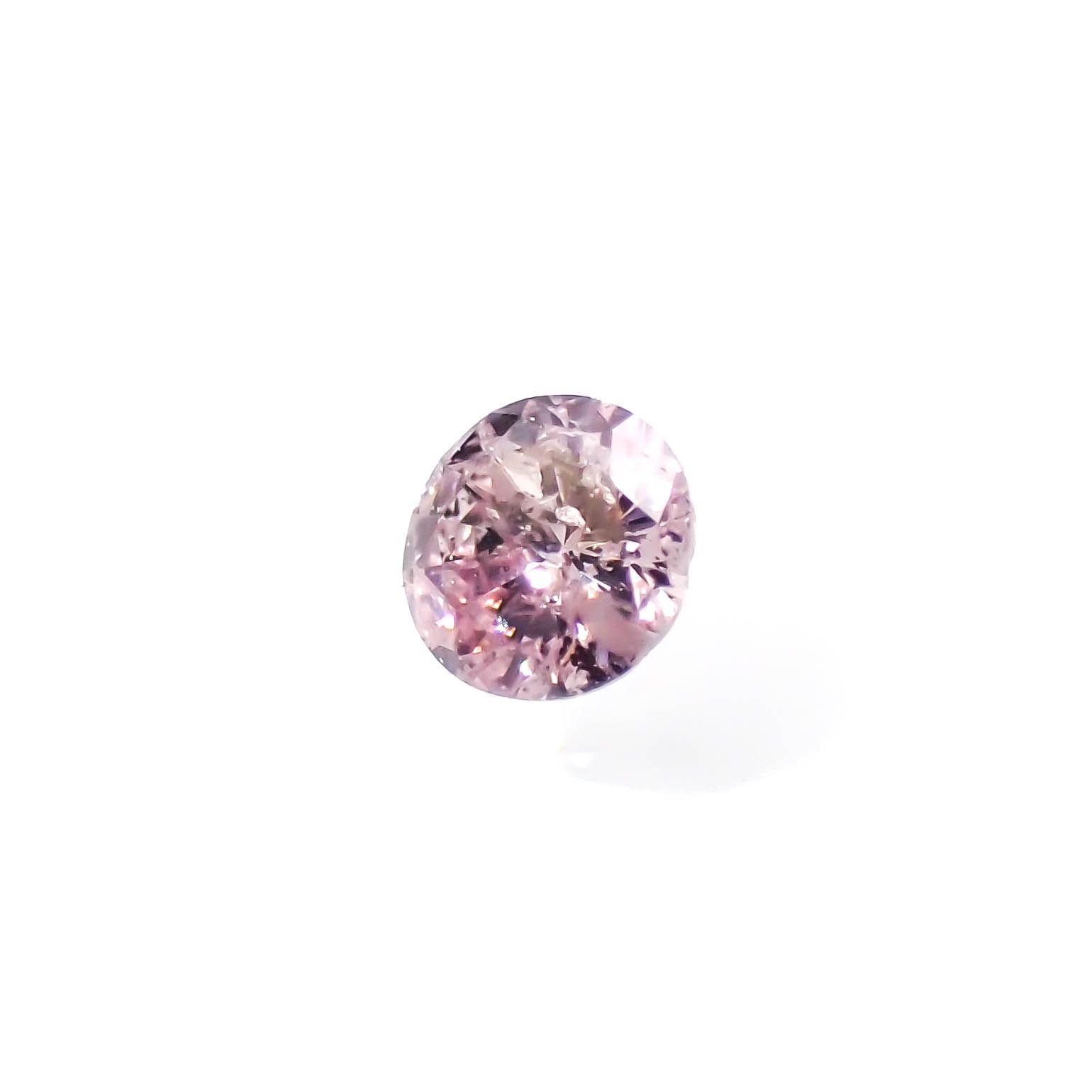 ピンクダイヤモンド(宝石名ダイアモンド I-2/FANCY PURPLISH PINK) 0.030ct ソ付(CGL)[230321210]2.03x2.06mm前後