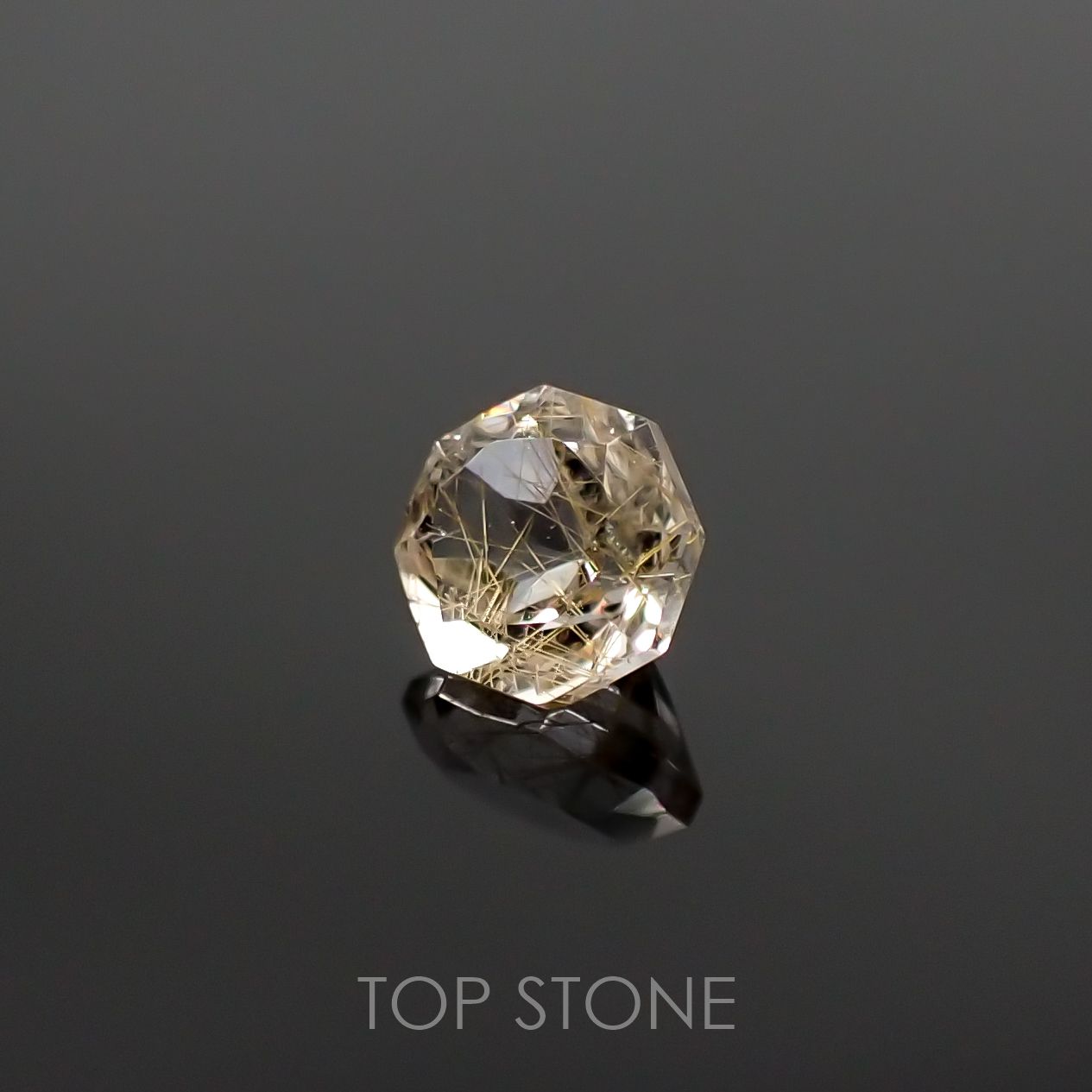 ◇オクタゴンカット◇ルチルクォーツSA ブラジル産 ルース 0.58ct[210611305]5.1×5mm前後