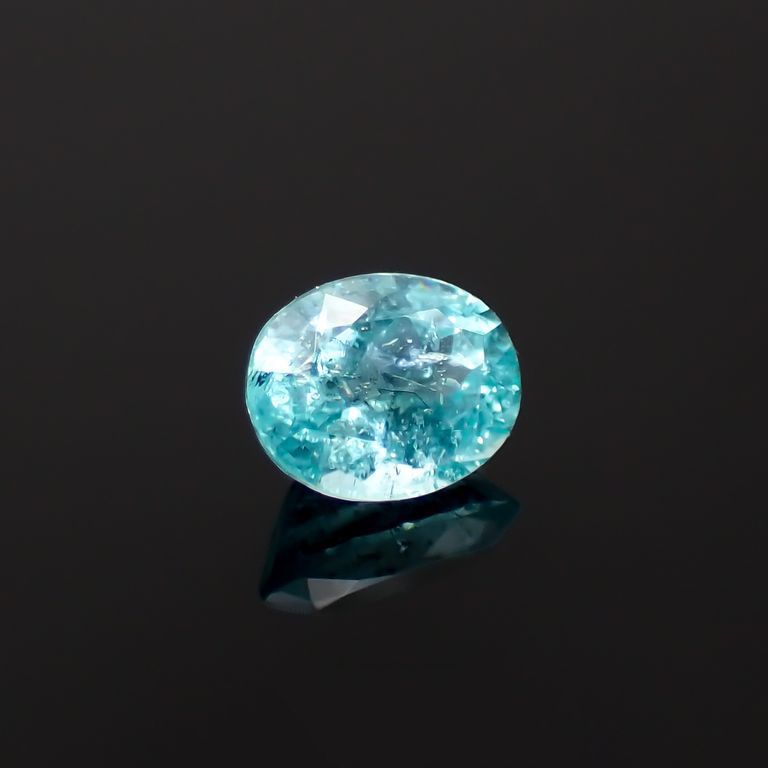 パライバトルマリン(宝石名トルマリン/別名パライバ・トルマリン)ブラジル・キントス鉱山産 0.362ct ソ付(宝貴協)[221018741]4.9x3.9mm前後