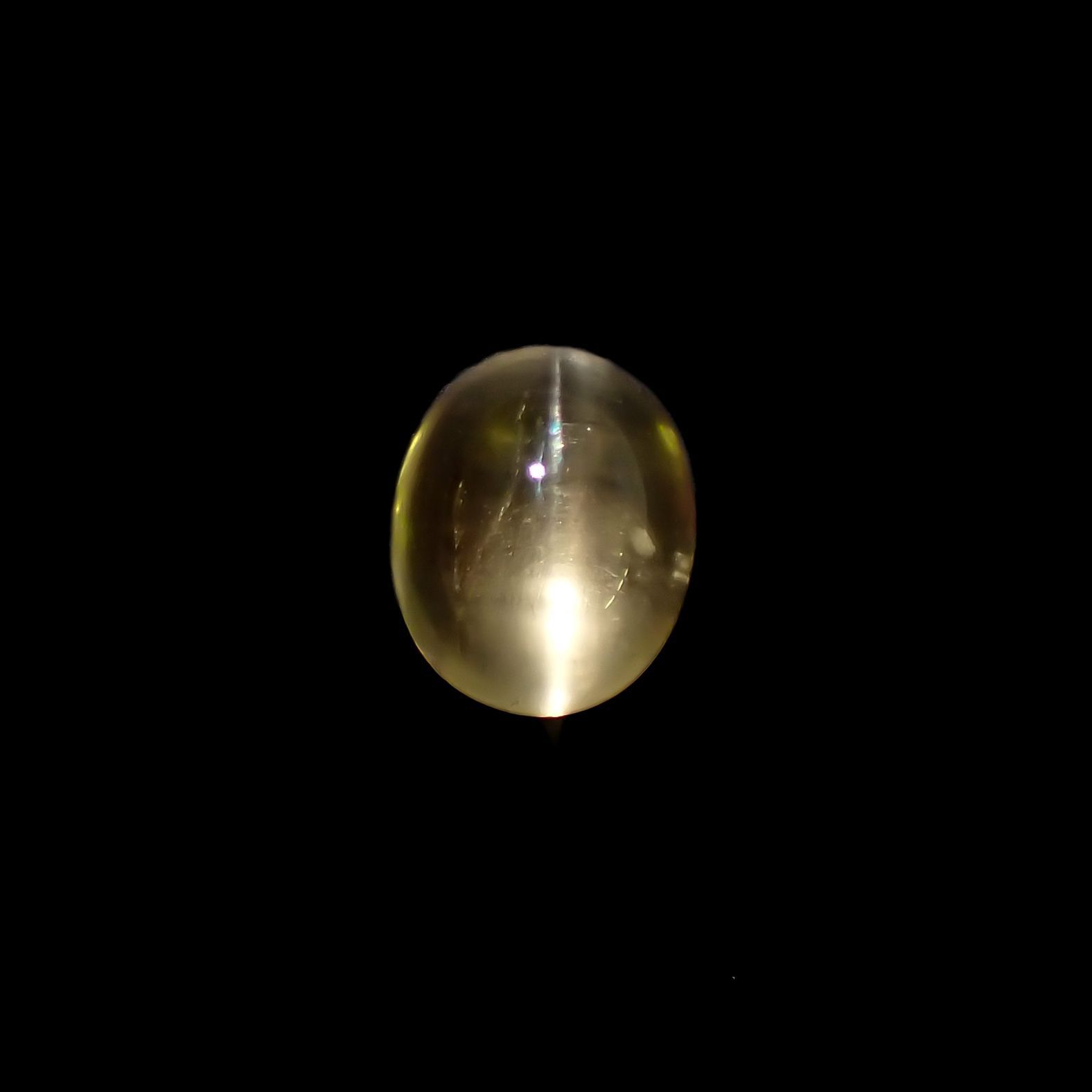 イエローベリルキャッツアイ(宝石名イエロー・ベリル キャッツアイ)ブラジル産 3.62ct 識別済[220917879]11x9.1mm前後