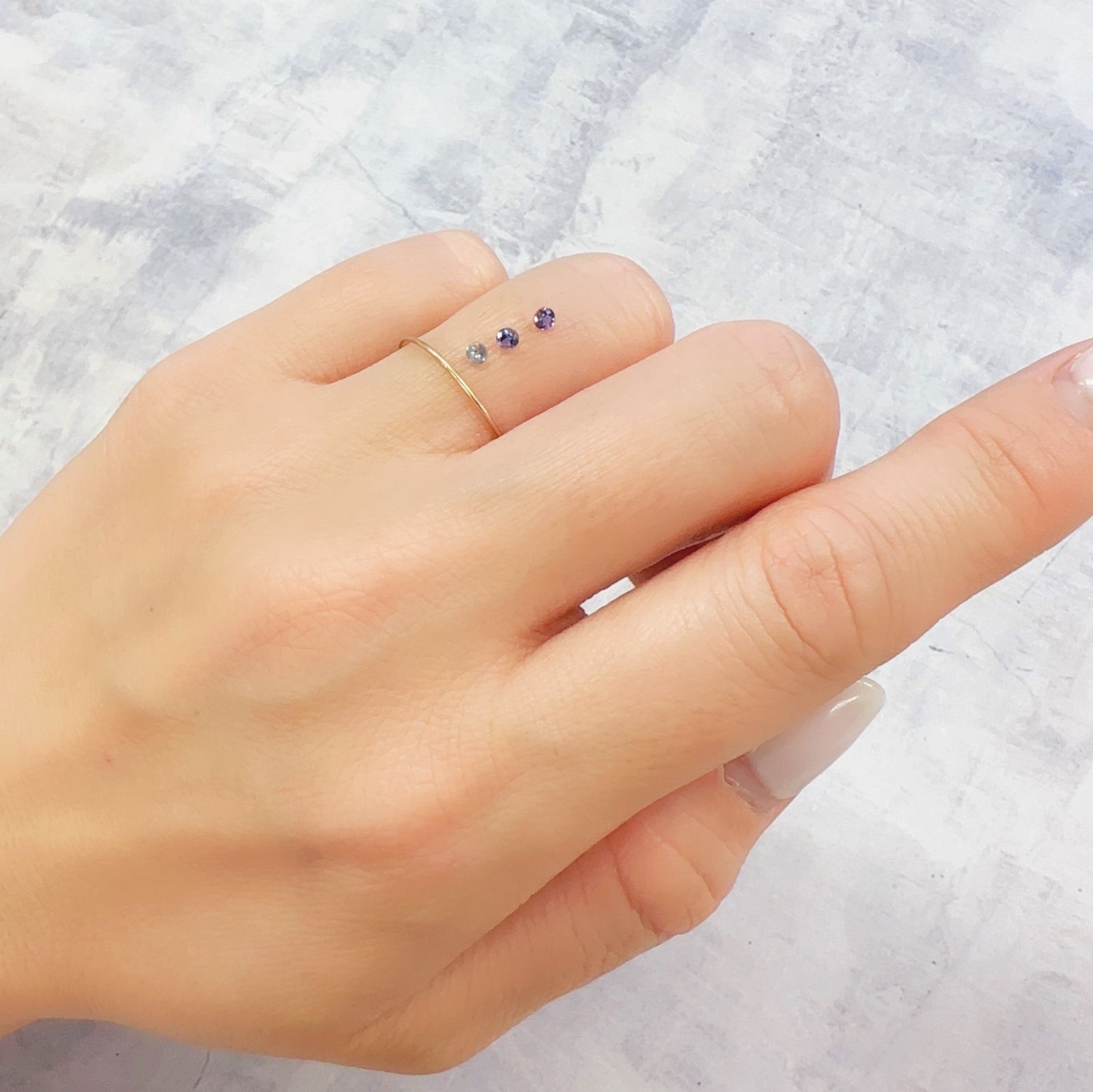 ベニトアイト カラーグラデーション3pcsセット アメリカ・カリフォルニア州産 0.16ct(3pcs合計)[230220505]2.2x2.2mm前後