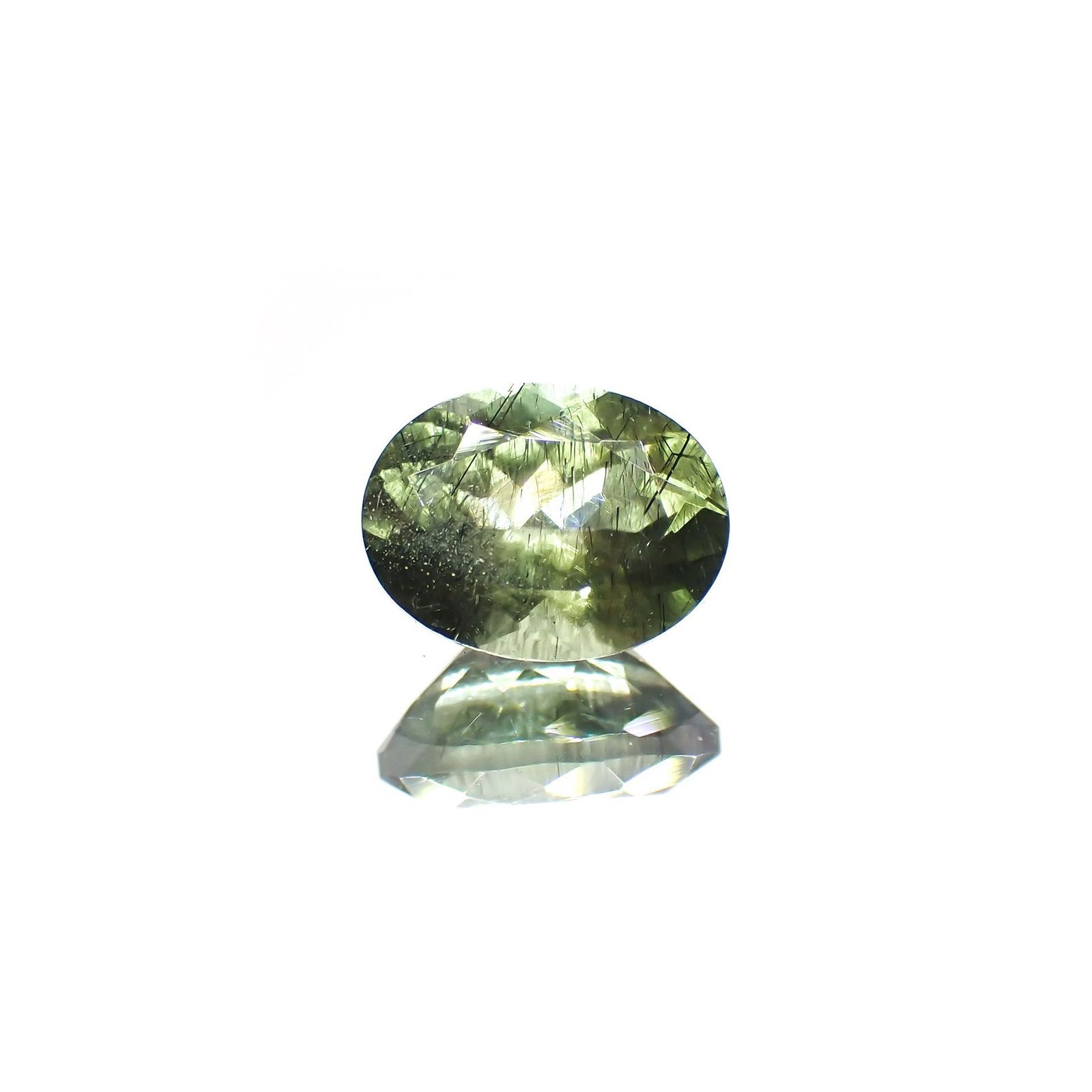 ルドウィジャイトインペリドット(宝石名ルドウィジャイトインペリドット) パキスタン産 識別済 1.52ct / 8x6.2mm前後 [260413493]