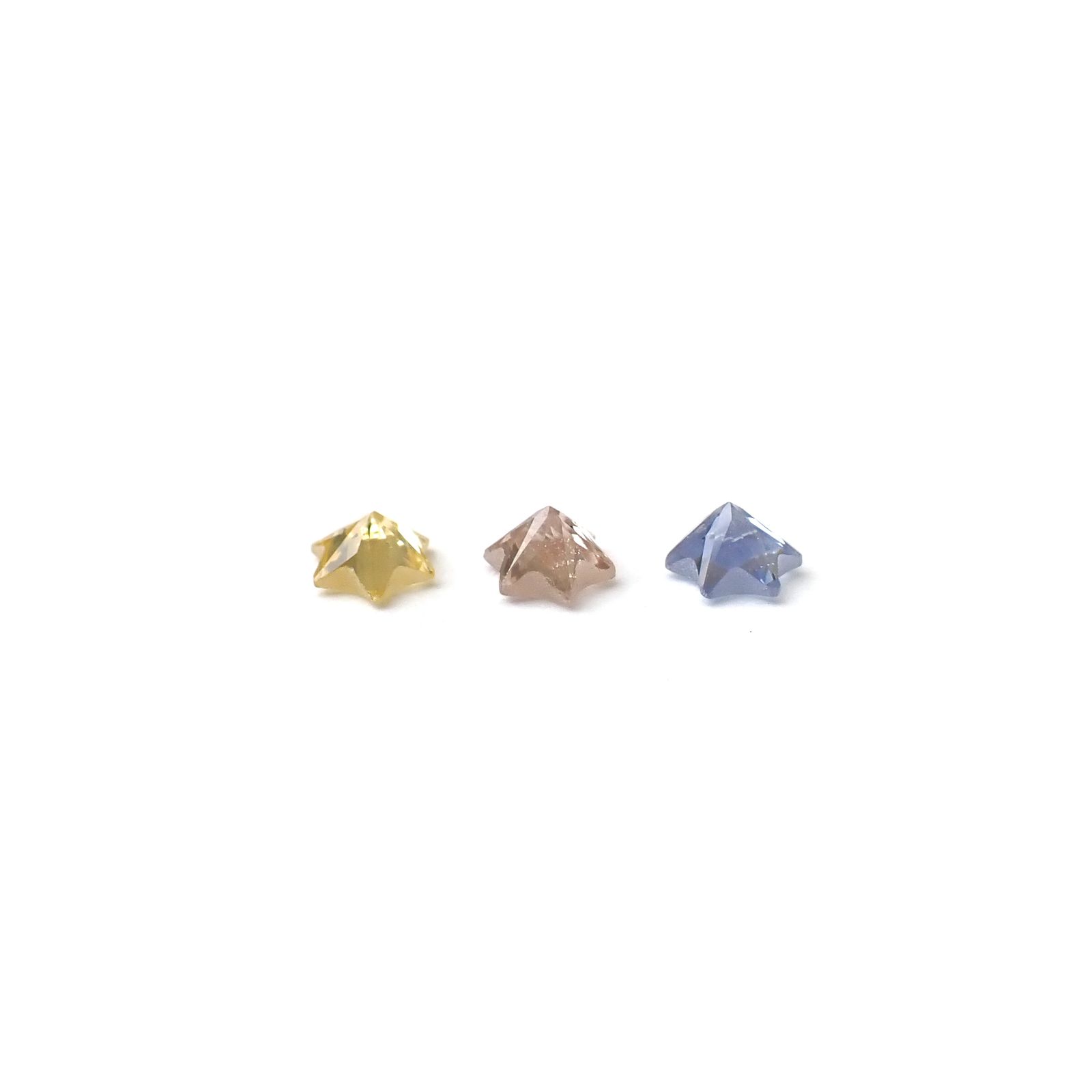 ◇カスタムカット◇サファイア カラーグラデーション3個セット スリランカ/マダガスカル産 0.23ct(3pcs合計) / 2.9x2.9mm前後 [260632326]