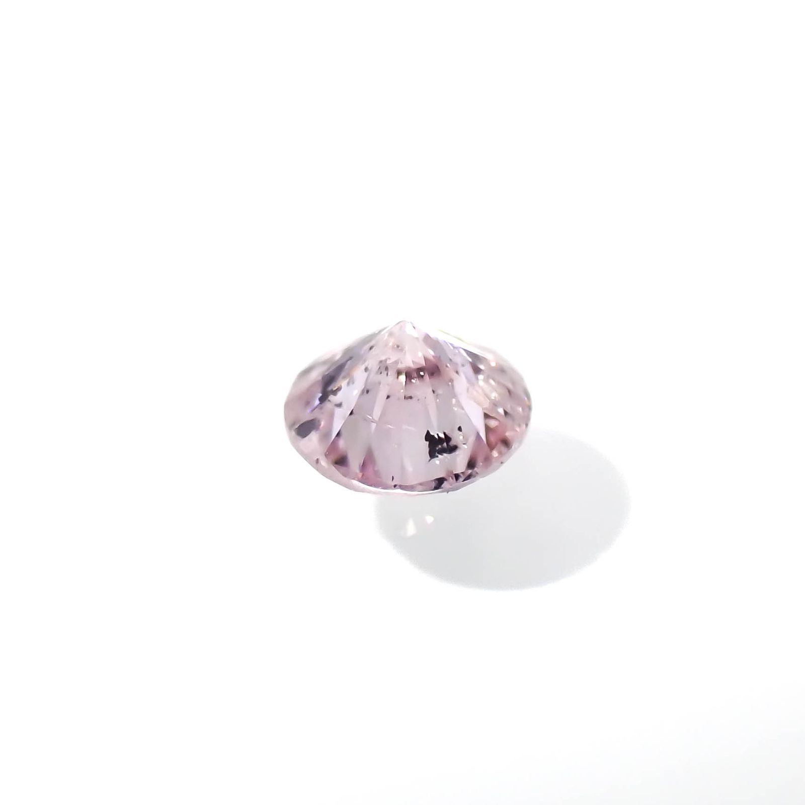 ピンクダイヤモンド(宝石名ダイアモンド I-2/FANCY PURPLISH PINK) 0.030ct ソ付(CGL)[230321210]2.03x2.06mm前後