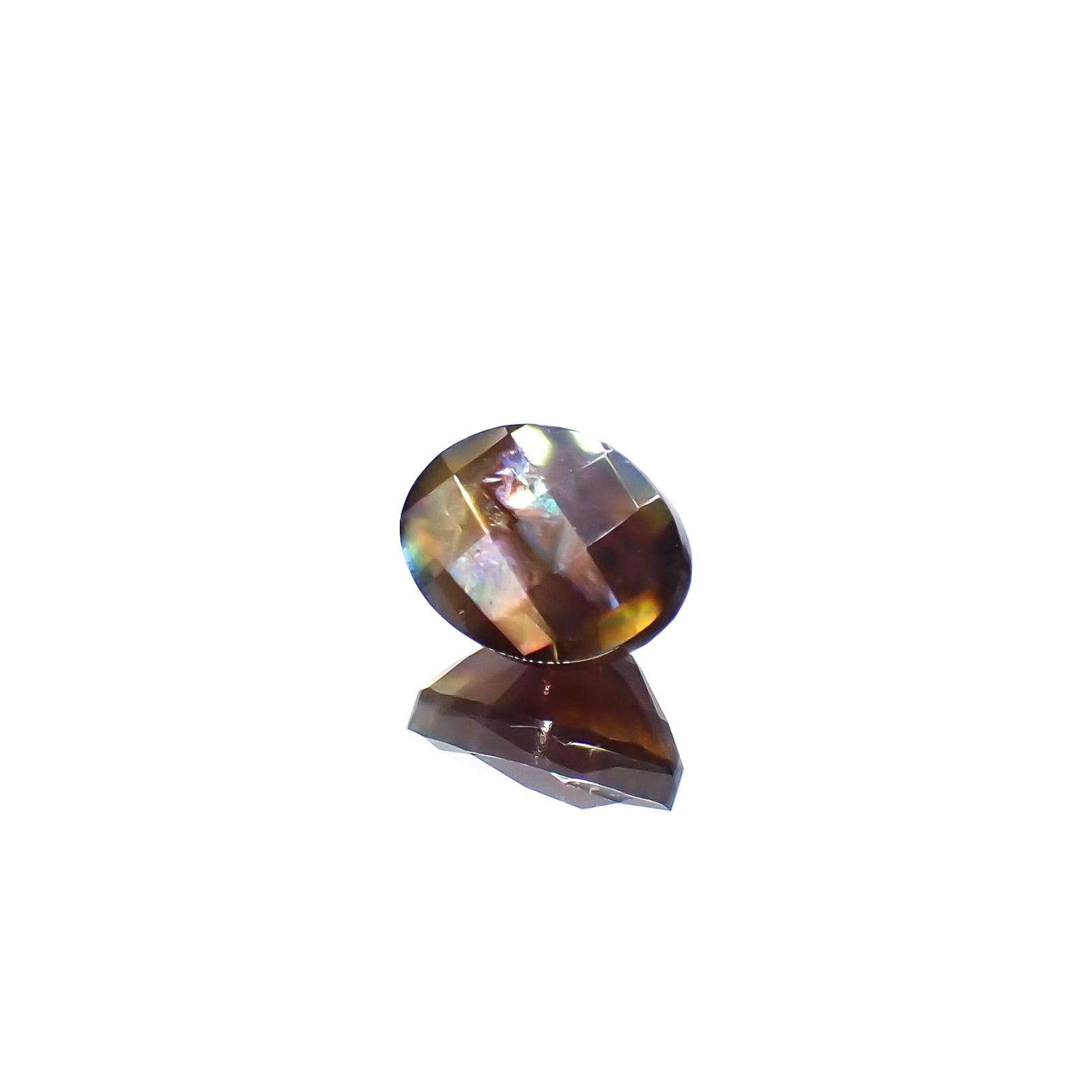 ◇チェッカーカット◇レインボーガーネット 日本・奈良県産 1.29ct[240125541]6.6x5.1mm前後