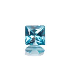 ◇プリンセスカット◇ブルージルコン カンボジア産 0.52ct [241229631]4x3.9mm前後