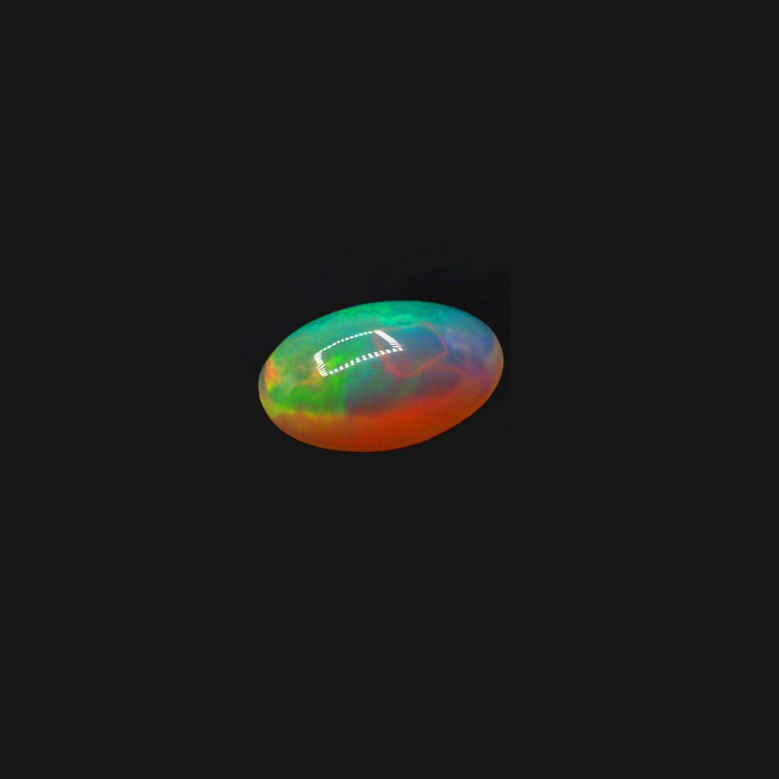 エチオピアオパール(宝石名オパール)エチオピア産 4.369ct ソ付(彩珠)[230722911]16.2x12.4mm前後