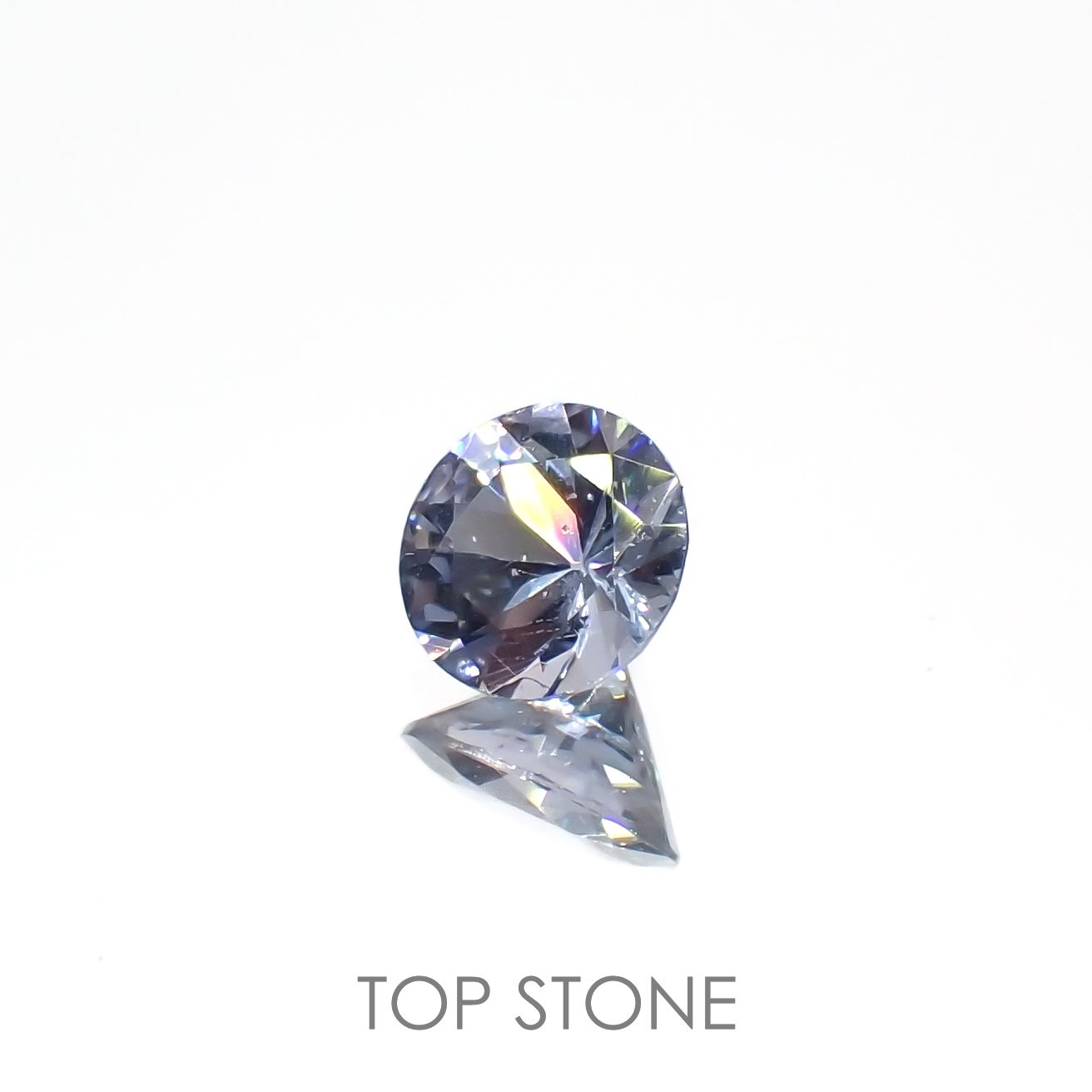 グレイッシュブルースピネル(宝石名スピネル)ビルマ/マダガスカル産 0.39ct 識別済[230119907]4.6x4.5mm前後