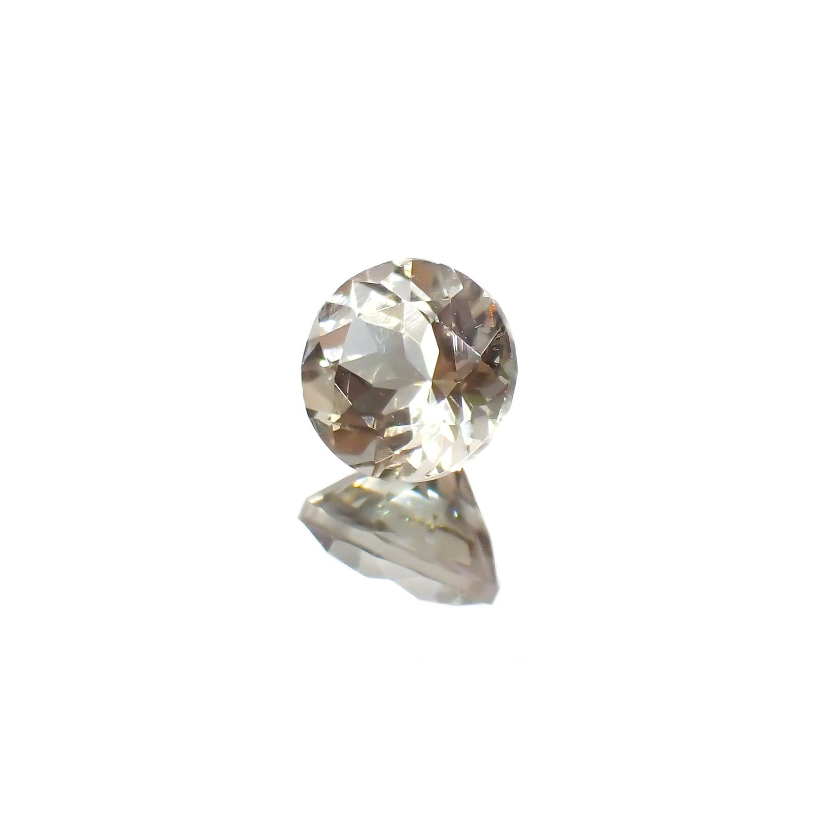 バイカラーオレゴンサンストーン(宝石名ラブラドライト)アメリカ・オレゴン州産 0.85ct 識別済[220616441]6.1x6.1mm前後