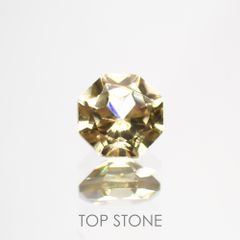 ◇オクタゴンカット◇イエロージルコン(宝石名ジルコン) カンボジア産 0.85ct 識別済[210410485]5.1×5.1mm前後
