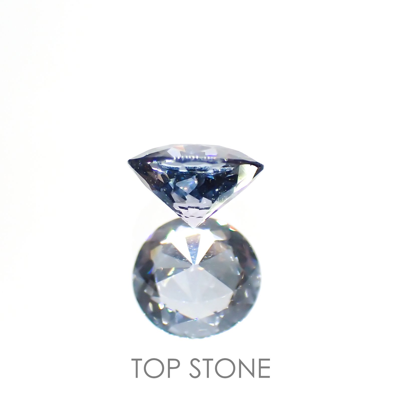 グレイッシュブルースピネル(宝石名スピネル) ビルマ産 0.42ct 識別済[211013469]4.8×4.6mm前後