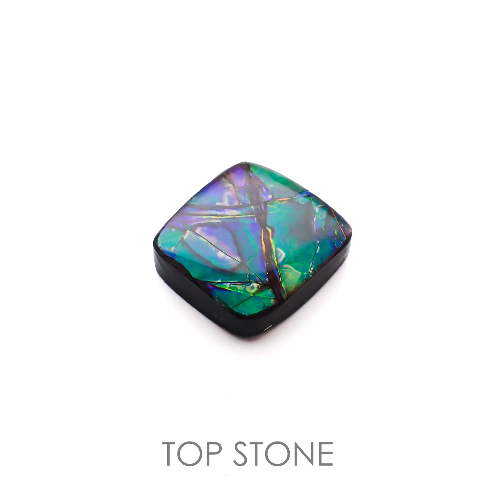 ◇フリーフォーム◇アンモライト トリプレット カナダ産 11.73ct[220817411]15.1x14.4mm前後
