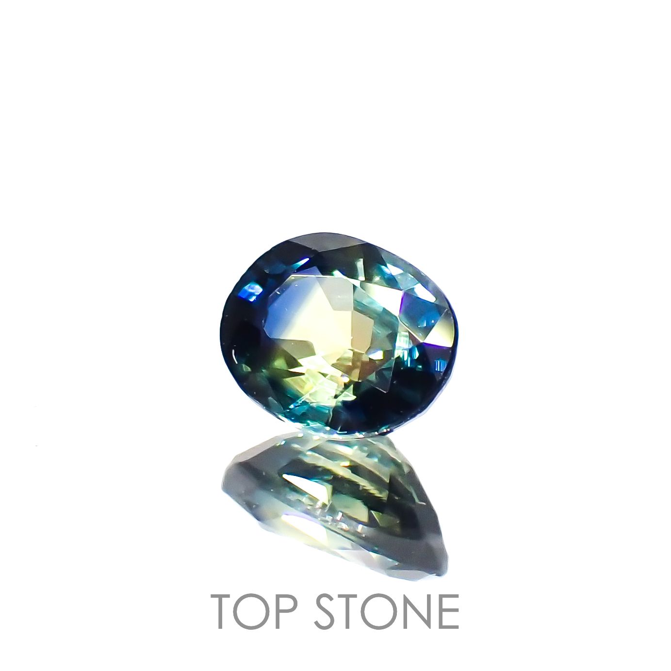 バイカラーサファイア(宝石名サファイア)マダガスカル/オーストラリア産 0.48ct 識別済[230320903]5x3.8mm前後
