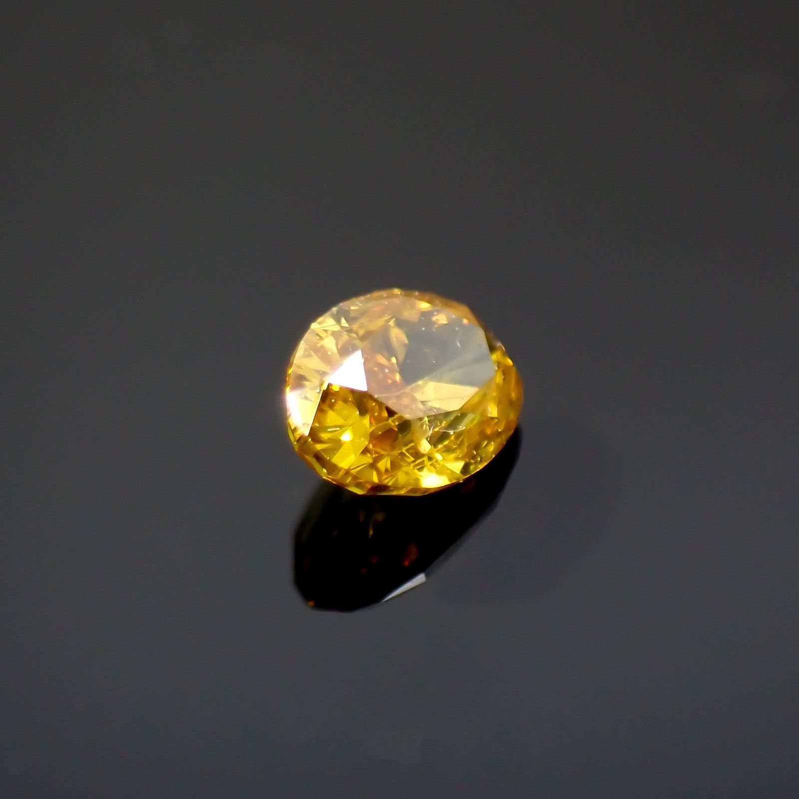 イエローダイヤモンド SI-2 / FANCY DEEP ORANGY YELLOW(宝石名ダイアモンド) 0.124ct ソ付(CGL)[220115142]3.49x2.6mm前後