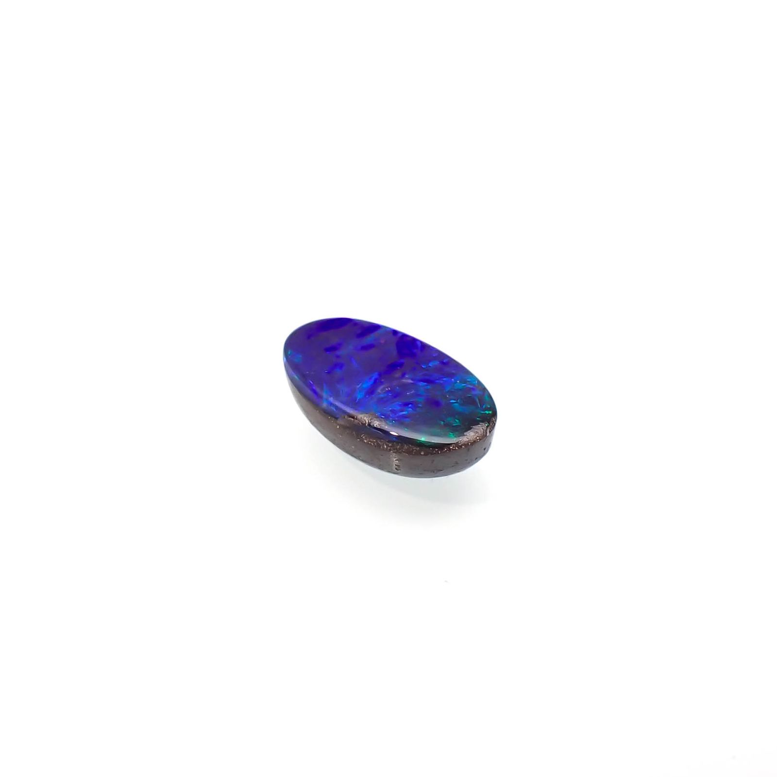 ボルダーオパール 原石磨き オーストラリア産 0.76ct[231225149]7.4x4.5mm前後