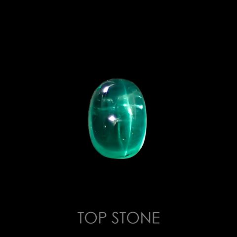 エメラルドキャッツアイ(宝石名エメラルド)コロンビア産 0.75ct 識別済[220115179]6.5x4.7mm前後