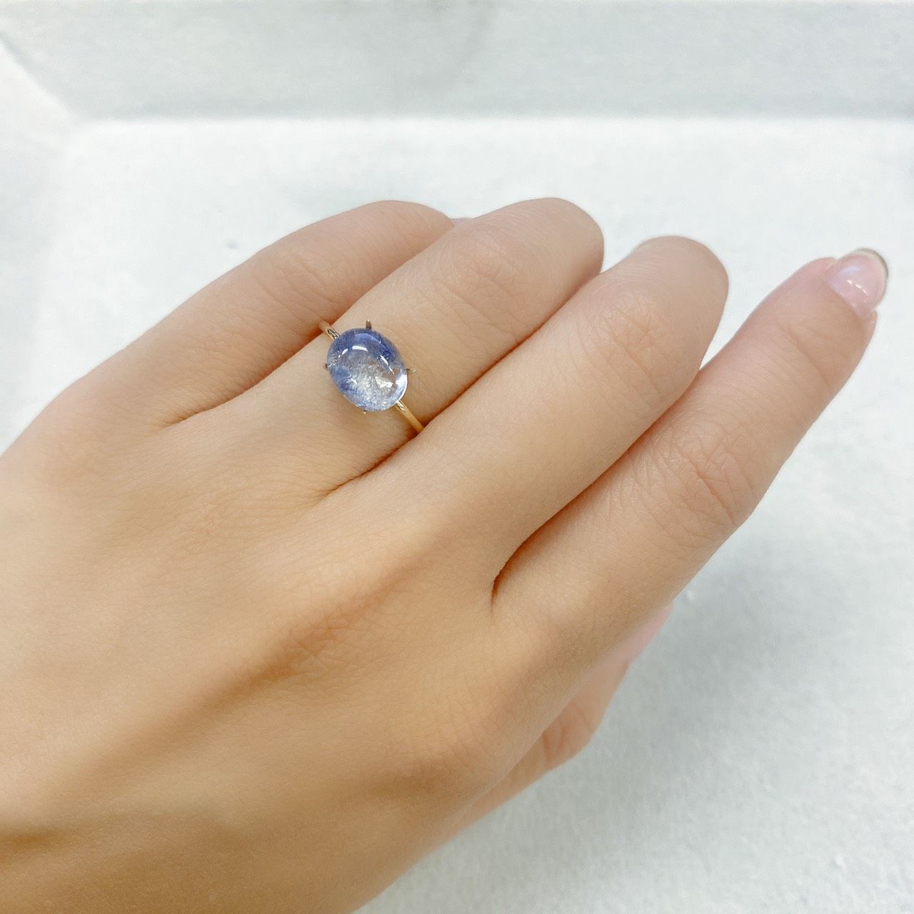 デュモルチェライトインクォーツ ブラジル産 2.47ct[210812223]9.3×7.7mm前後