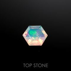 ◇ヘキサゴンカット◇エチオピアオパール(宝石名オパール)エチオピア産 0.23ct 識別済[220115481]4.7x4.7mm前後