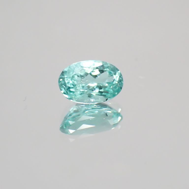 パライバトルマリン(宝石名トルマリン/別名パライバ・トルマリン) ブラジル・キントス鉱山産 0.414ct ソ付(宝貴協)[210410357]5.7×3.8mm前後