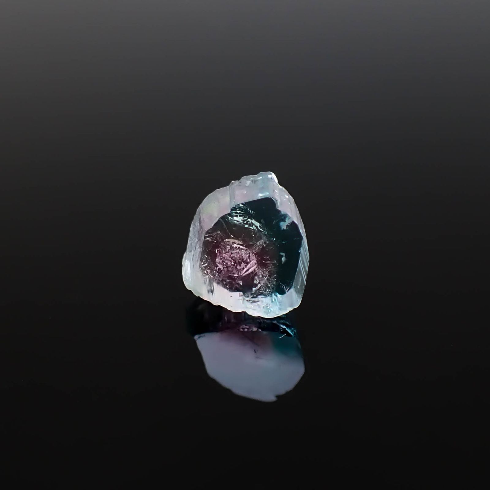 ウォーターメロントルマリン 原石スライス アフガニスタン産 1.65ct [250430215]7.6x7.1mm前後