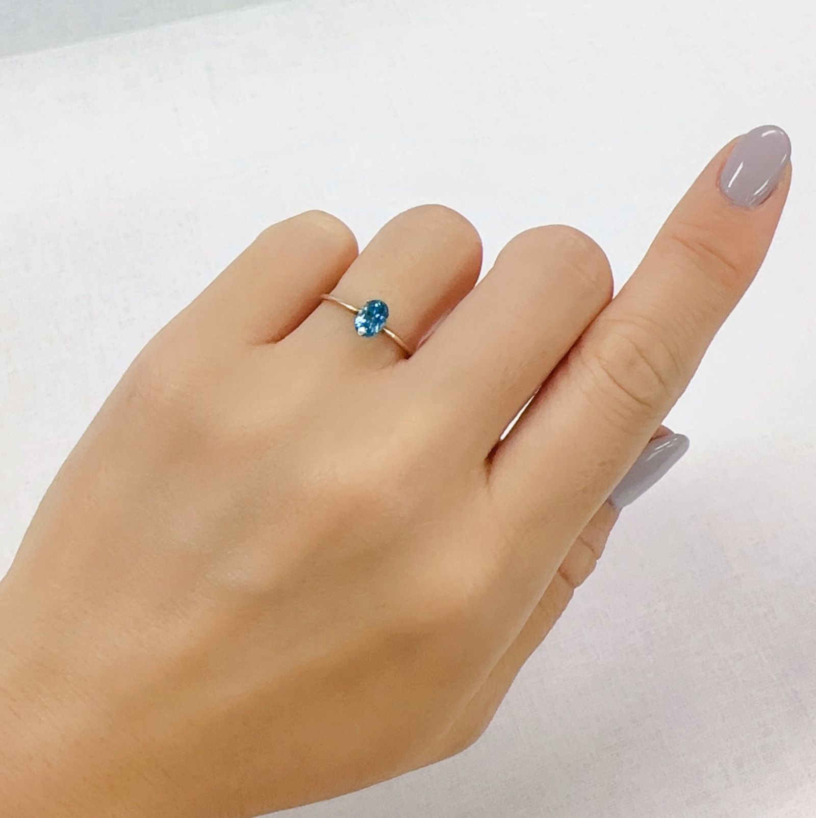 ブルージルコン カンボジア産 0.81ct[230823034]6x4.2mm前後