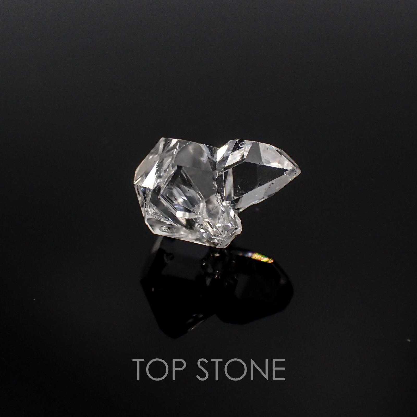 ハーキマーダイヤモンド アメリカ産 原石・結晶 3.64ct[20117545]10.2×11.3mm前後