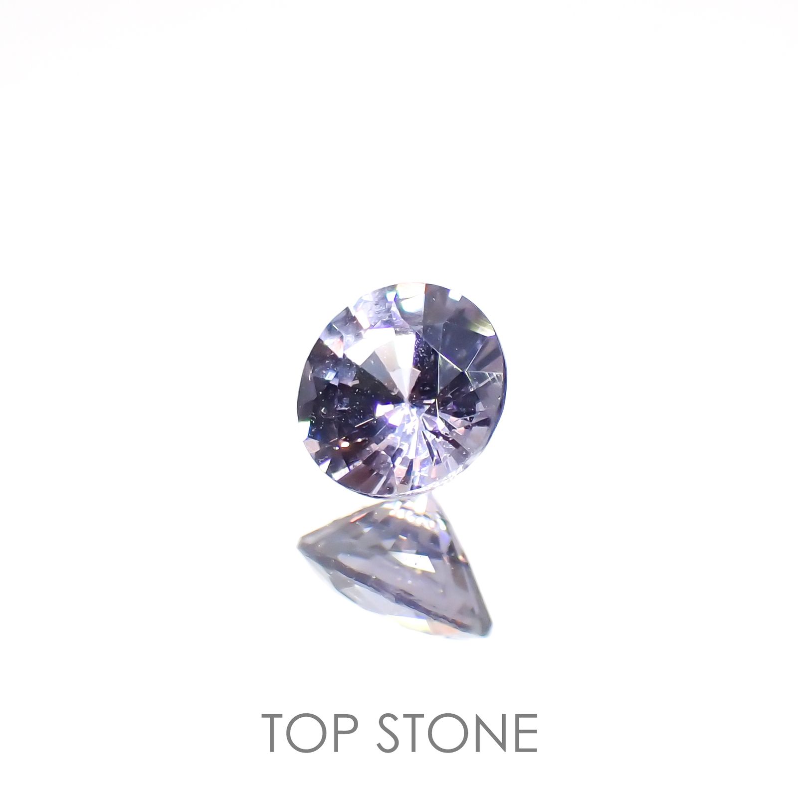 グレイッシュブルースピネル(宝石名スピネル)ビルマ/マダガスカル産 0.39ct 識別済[220516056]4.6x4.5mm前後